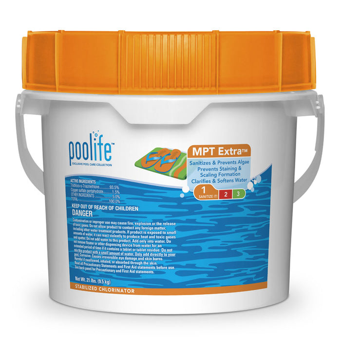 poolife 3" Chlorine Tablets, MPT Extra, 21lb. Pail
