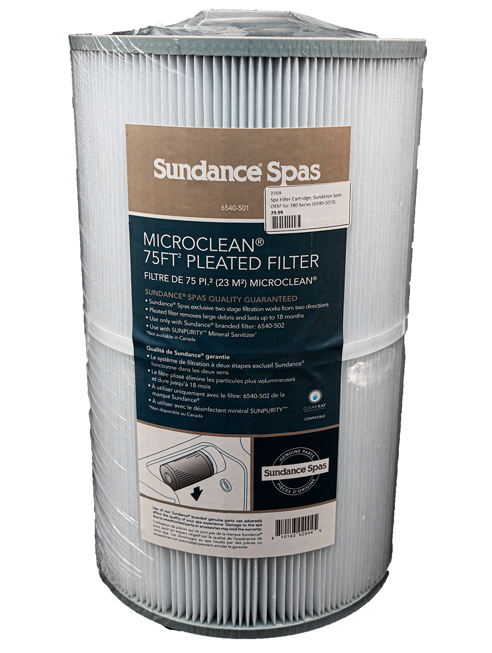 Spa Filter Cartridge, Sundance Spas OEM for 780 Series (6540-501S)