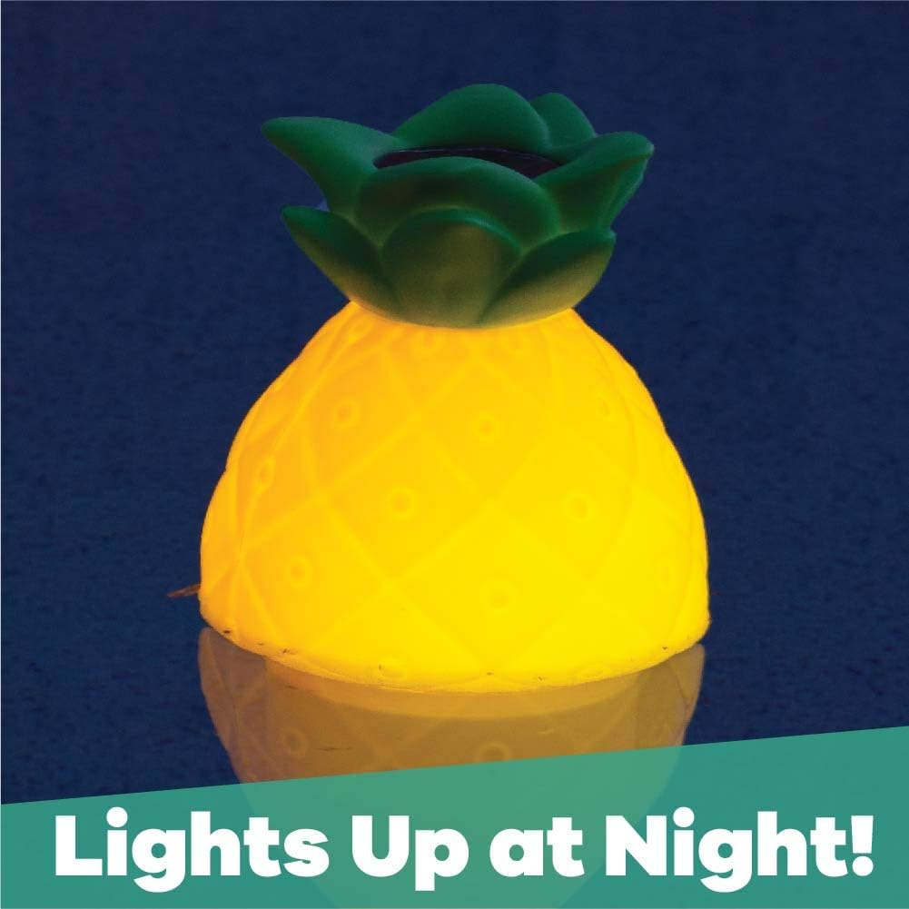 GAME Solar Light Up Pineapple Chlorinator, Holds Five (5) 3" Chlorine Tablets (12036-BB)