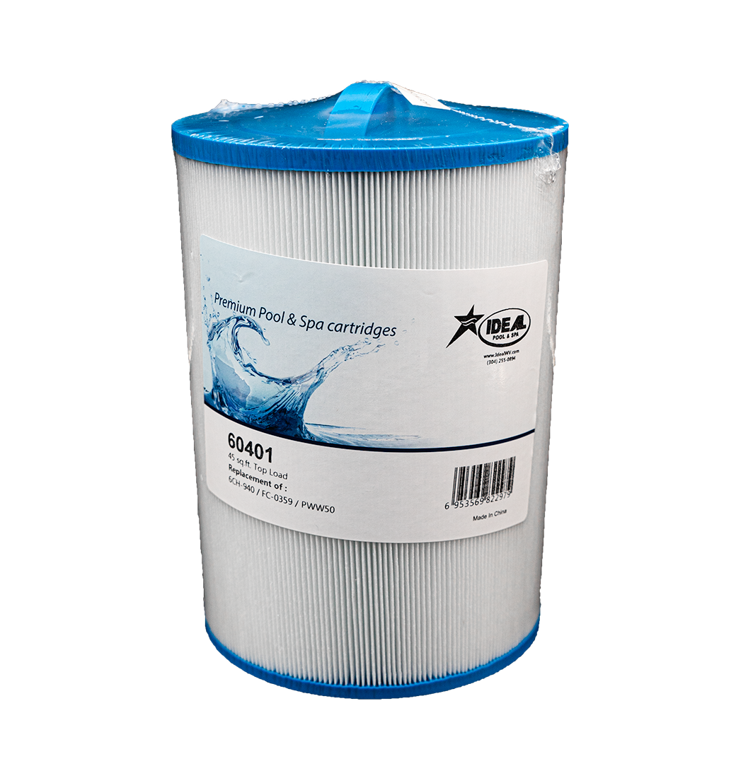 Spa Filter Cartridge, 60401, 45 Sq. Ft. Top Load, Replaces 6CH-940, FC-0359 & PWW50
