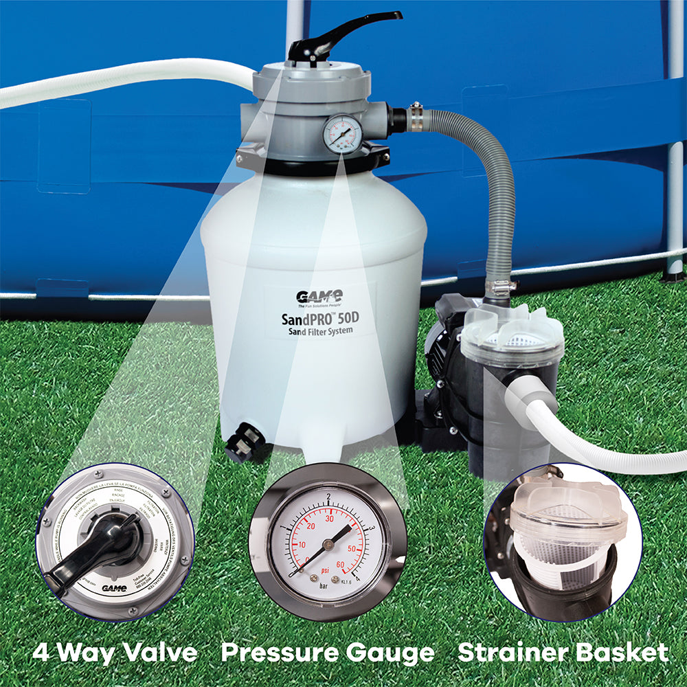 GAME SandPro Sand Filter System, 1/2HP Pump, 50lb. Sand Filter (4710)