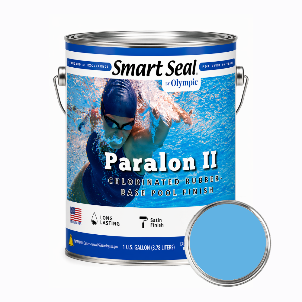 Olympic Paralon 2 Rubber Based Pool Paint, Blue Ice - 1 Gallon