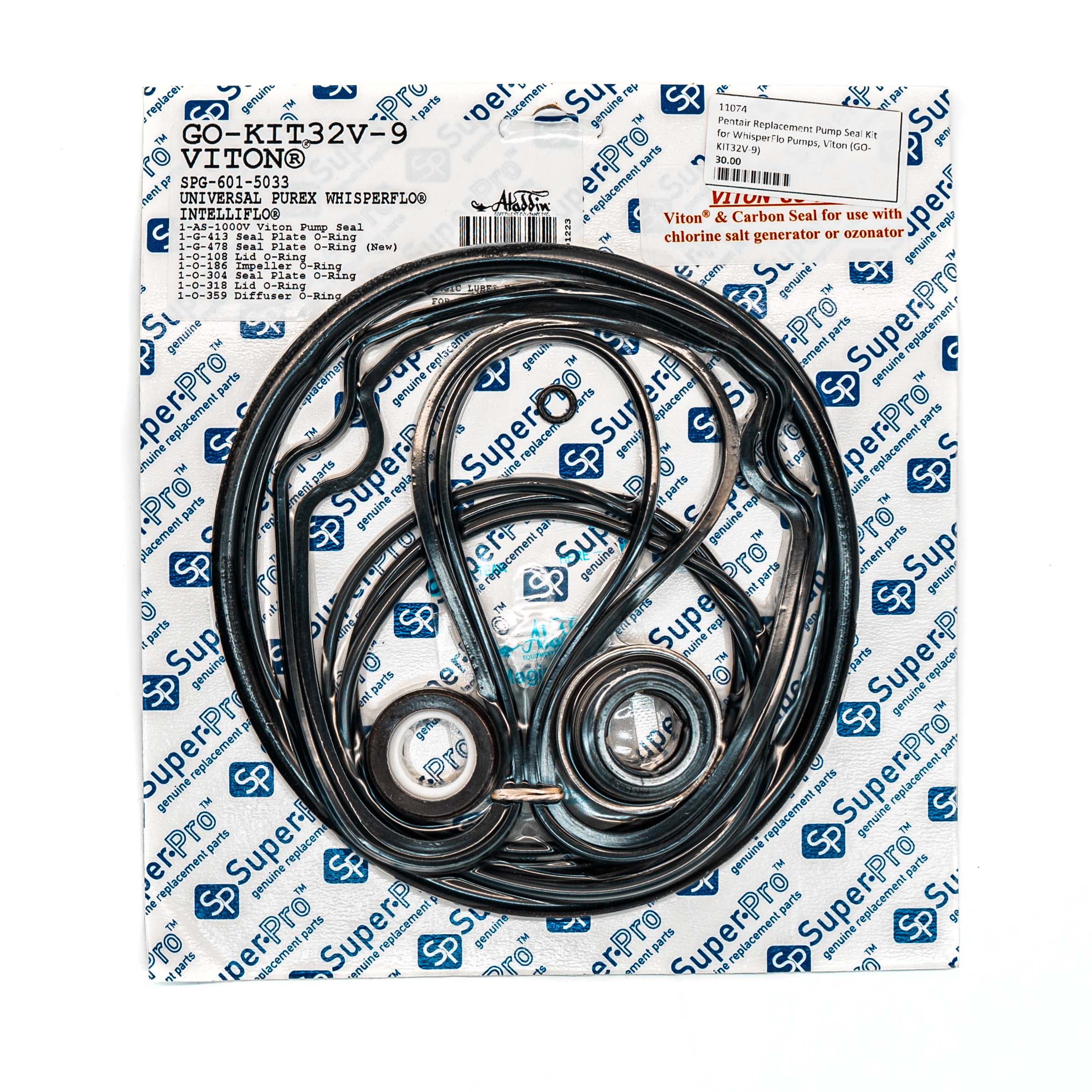 Pentair Replacement Pump Seal Kit for WhisperFlo Pumps, Viton (GO-KIT32V-9)