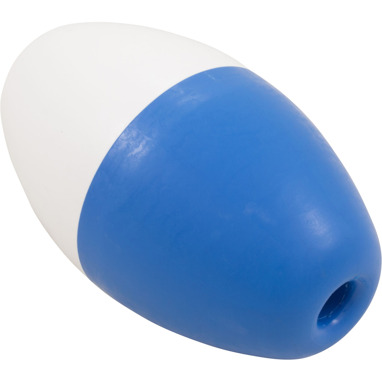 Safety Rope Float, 5" x 9", Blue/White Polyethylene Oval Buoy