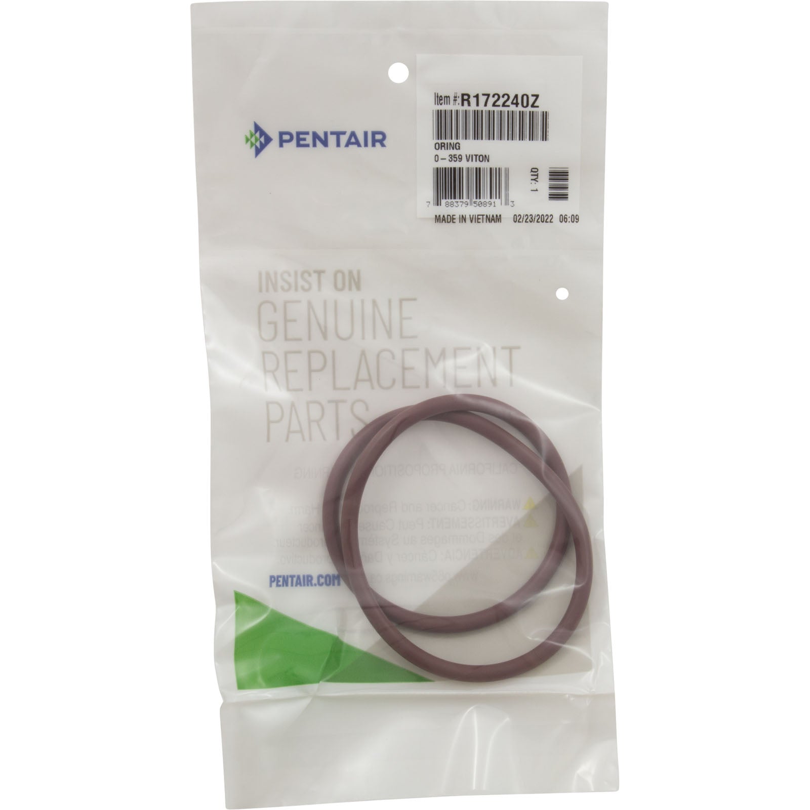 Pentair Replacement High Capacity Viton O-Ring for In-Line Chlorinators (R172240Z)