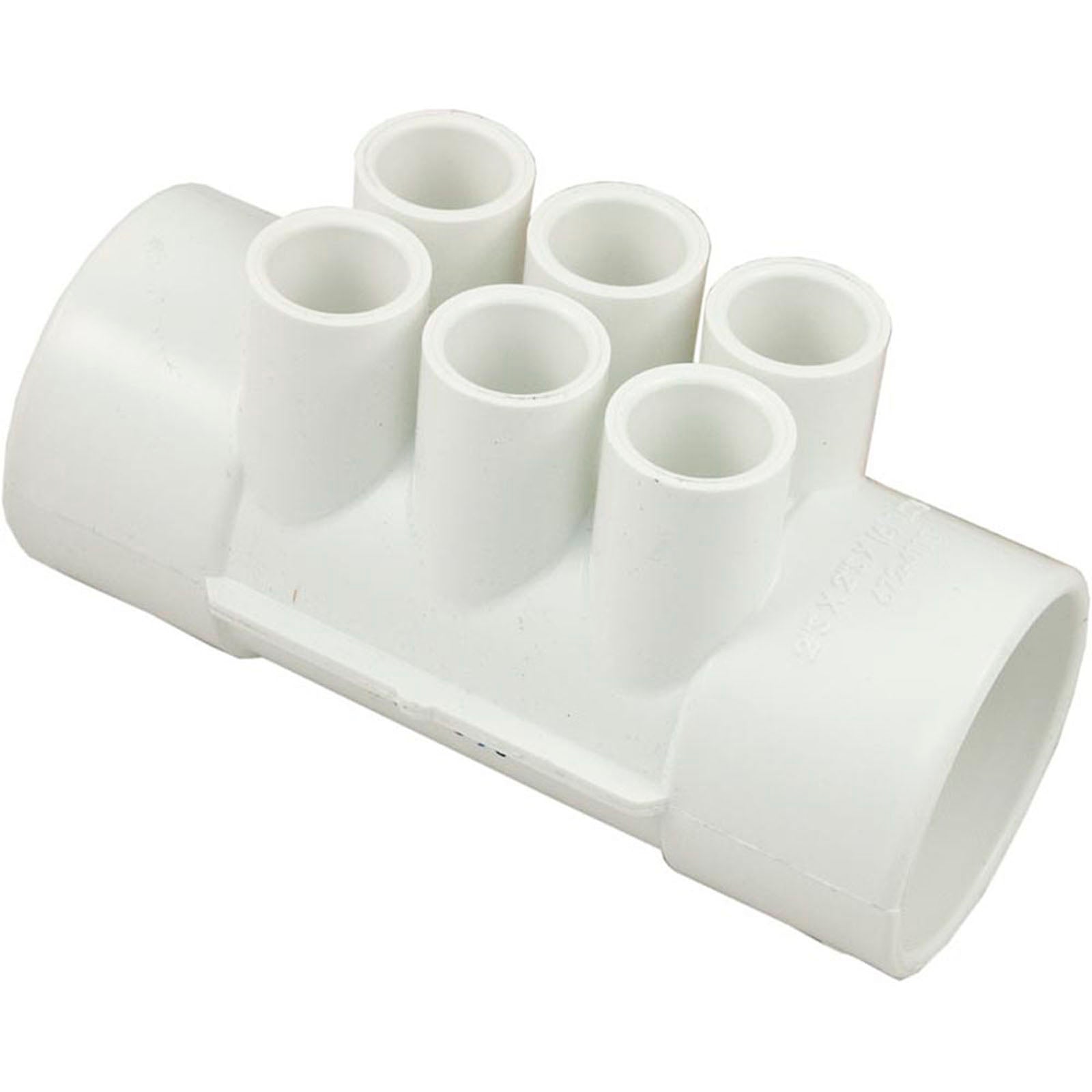 Manifold, 2" Slip x 2" Slip, 6 Port, 1/2" Slip (672-4110)
