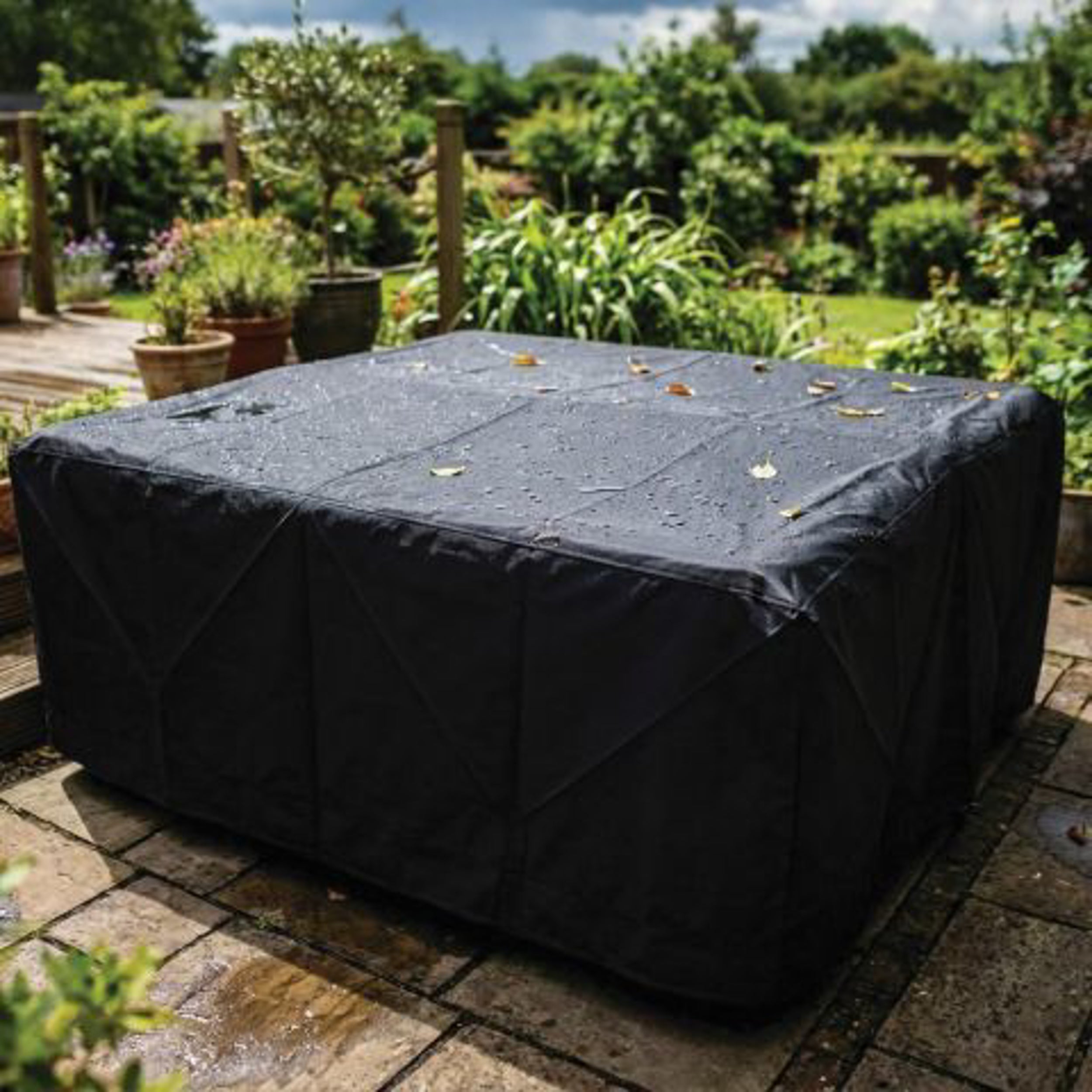Protective Cover for Hot Tubs, Full Length, 96" x 96" x 40", Black