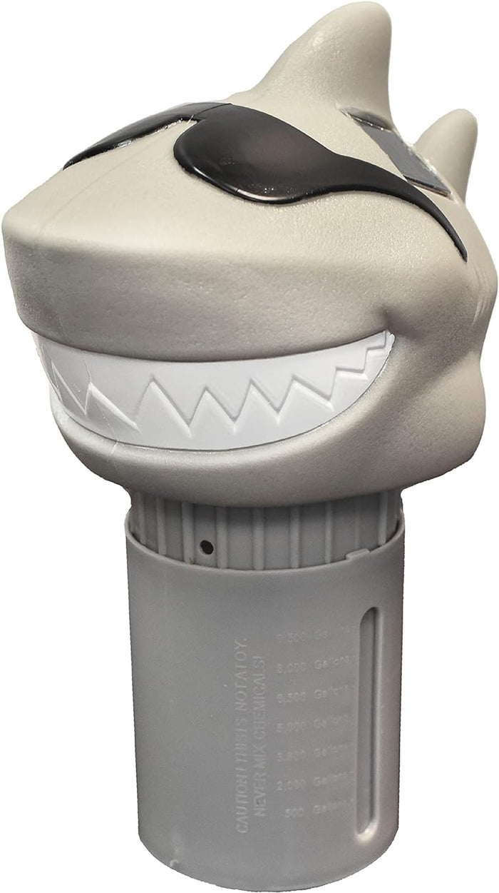 GAME Solar Light Up Shark Chlorinator, Mid-Size, Holds Three (3) 3" Tablets (12302-BB)