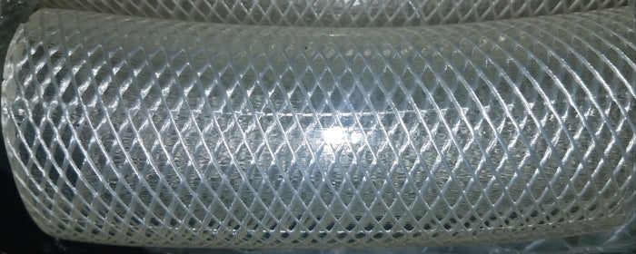 Braided Clear Flexible PVC Tubing, 1 1/2" (Sold by the foot)