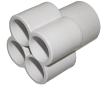 Manifold, 1" Slip, Transition, 4 Port, 1/2" Slip