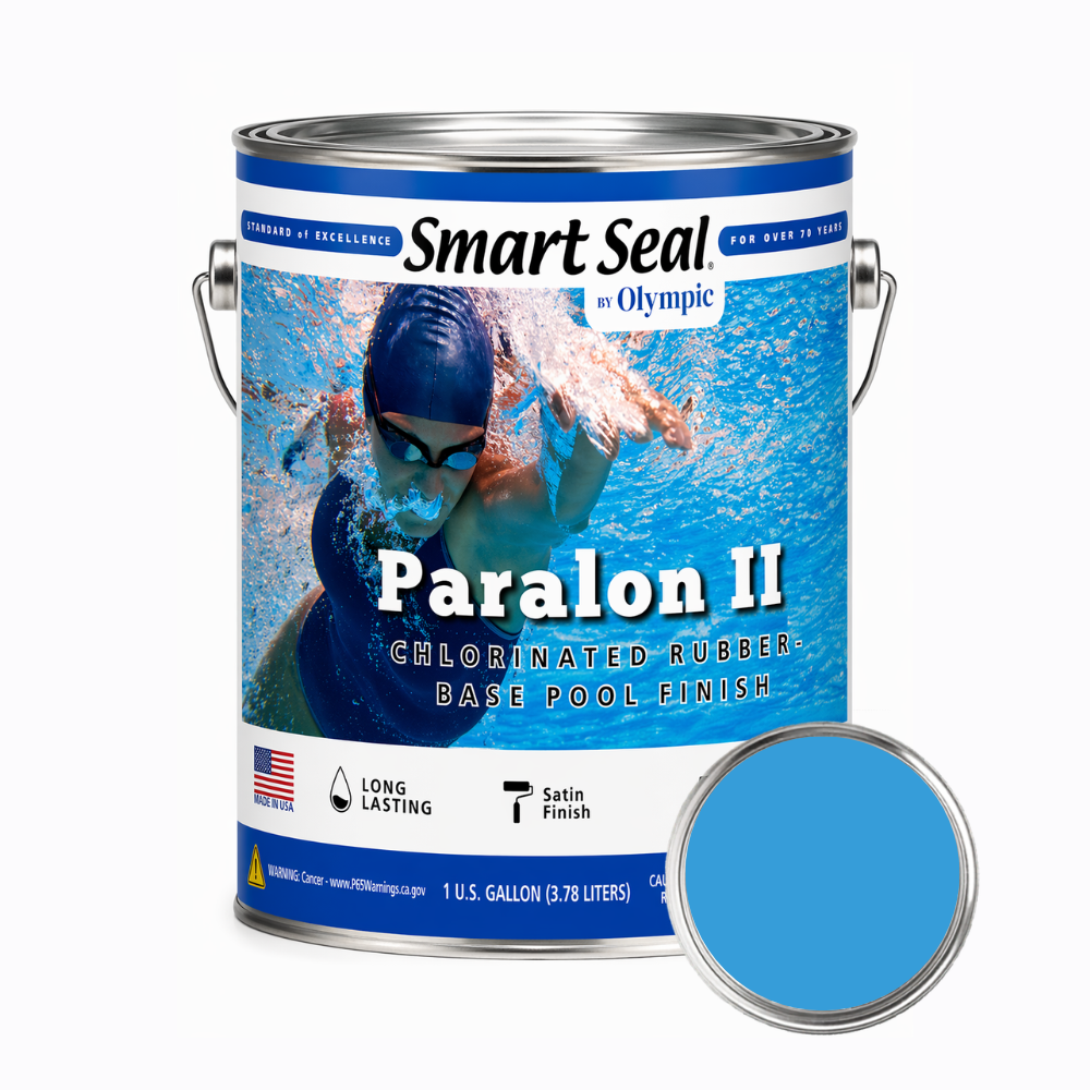 Olympic Paralon 2 Rubber Based Pool Paint, Bikini Blue - 1 Gallon