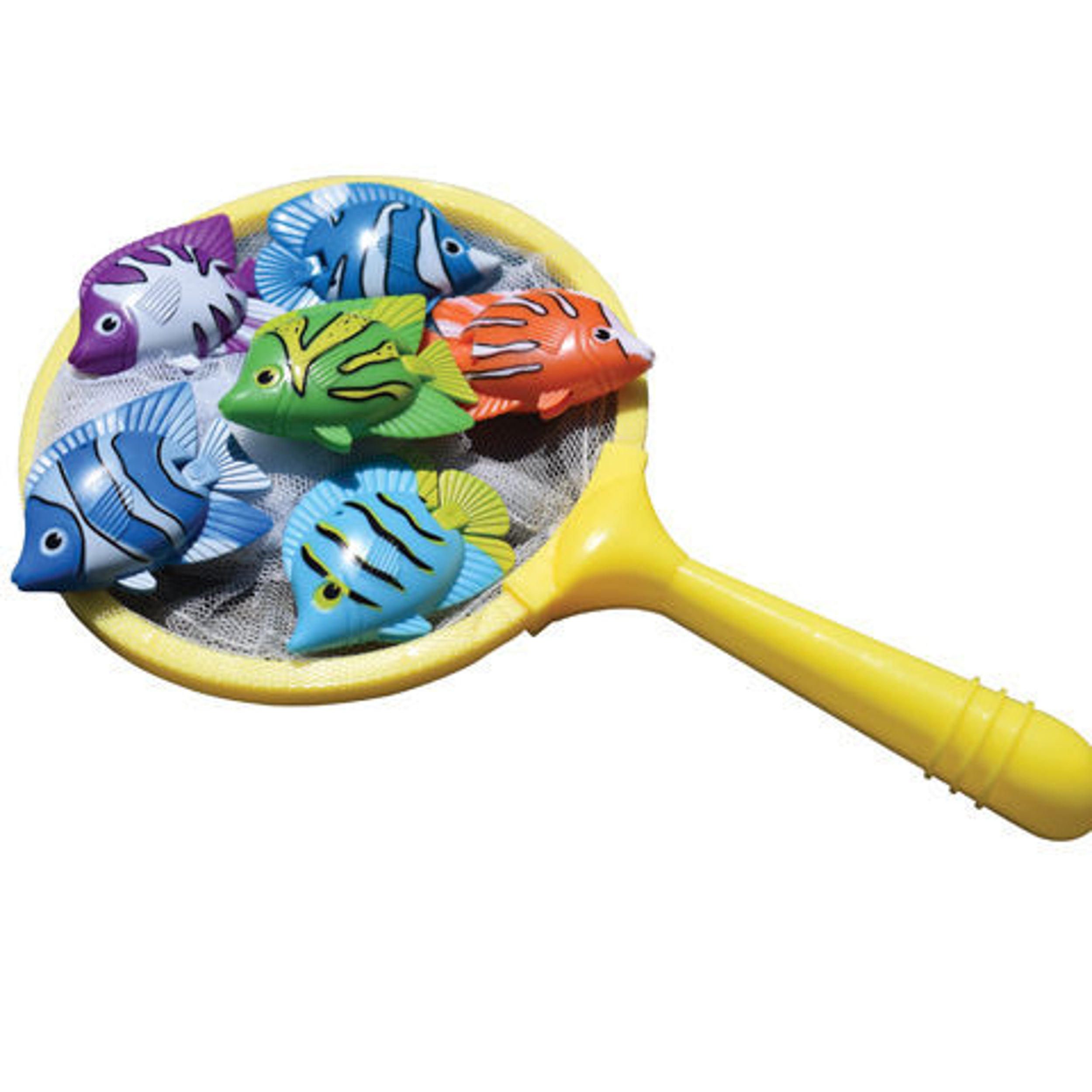 Fish Catch Game, Includes 1 Net w/Handle & 6 Colorful Fish