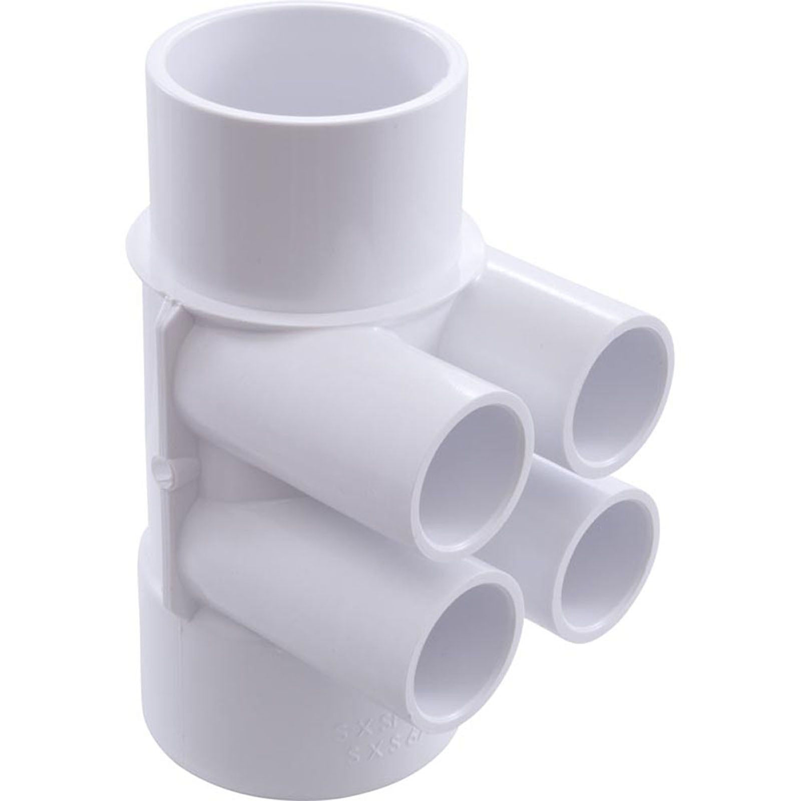 Manifold, 2" Slip x 2" Spigot, 4 Port, 3/4" Slip