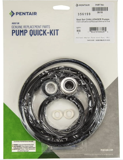 Pentair Replacement O-Ring / Seal Kit for Challenger Pumps, Chemical/Salt/Ozone Resistant (356199)