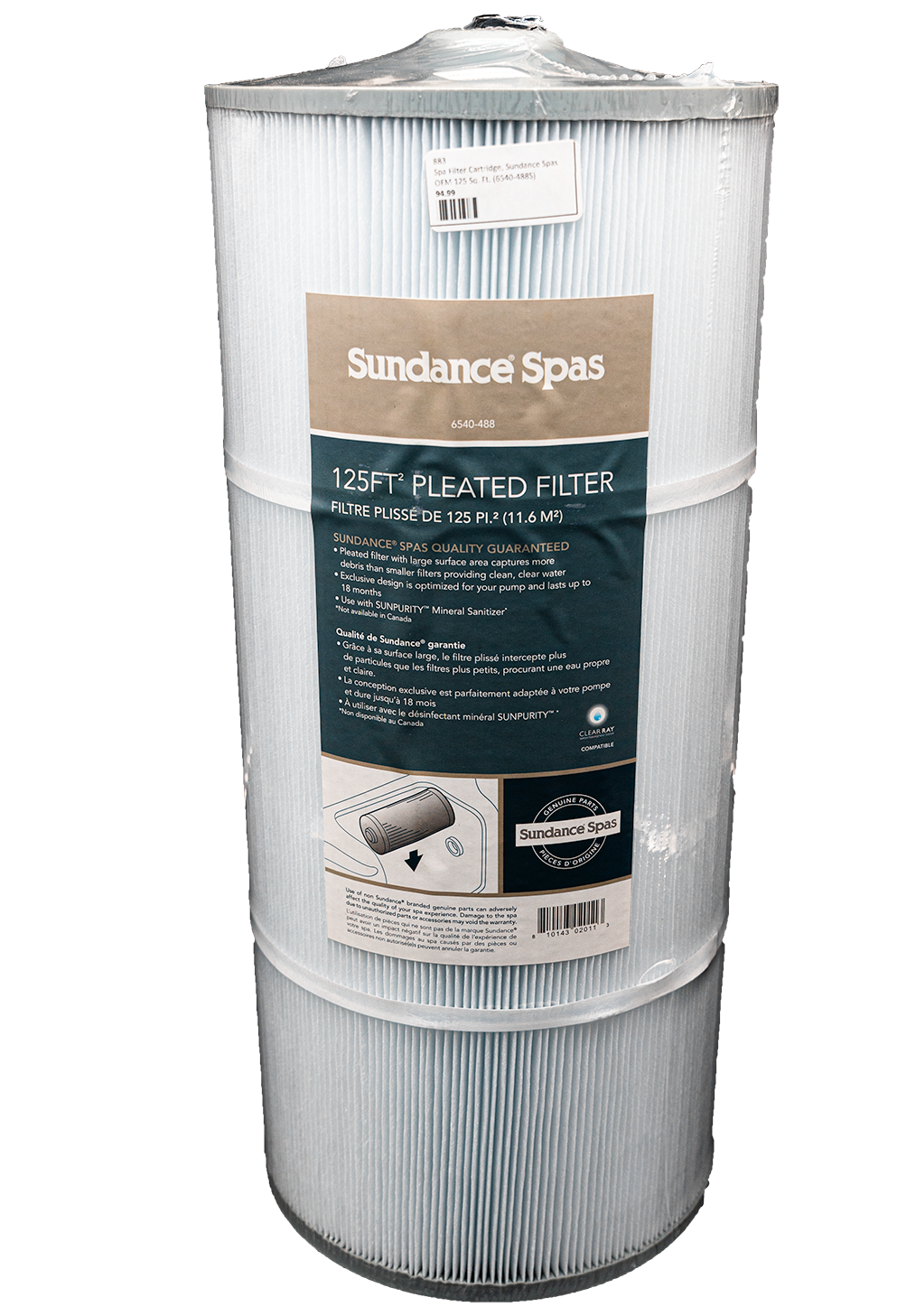 Spa Filter Cartridge, Sundance Spas OEM 125 Sq. Ft. (6540-488S)