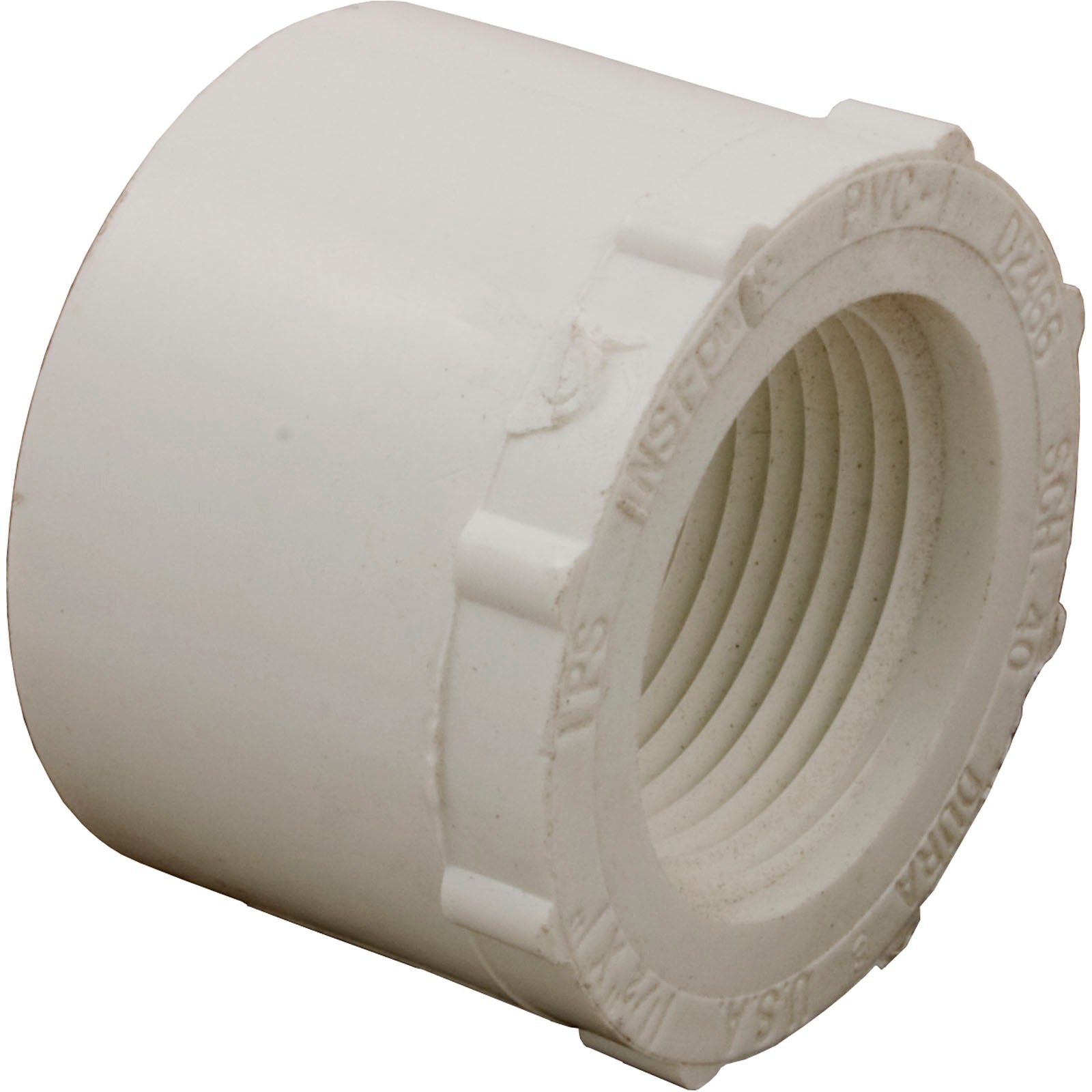 PVC Fitting, Reducer, 1 1/2" Spigot x 1" FPT (438-211)