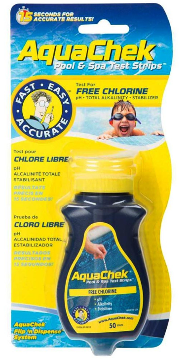 AquaChek Yellow 4-Way Chlorine Test Strips, 50ct. (511242A)