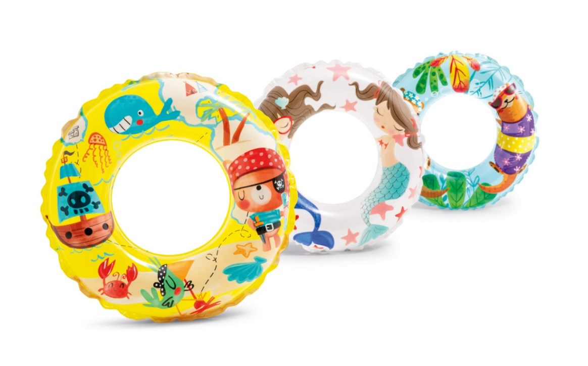 Intex Transparent Swim Ring, 24", Assorted Prints