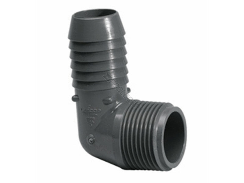 PVC Fitting, Elbow, 1 1/2" Insert x 1 1/2" MPT, 90 Degree (1413-015)