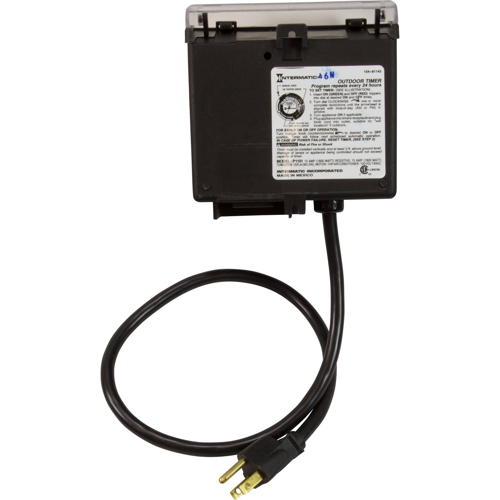 Intermatic Outdoor Mechanical Plug-In Timer w/Built-In Enclosure (P1101)