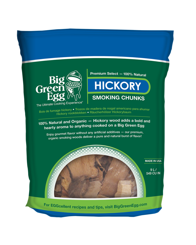 Big Green Egg Premium Kiln Dried Hickory Wood Smoking Chunks, 9L (114624)