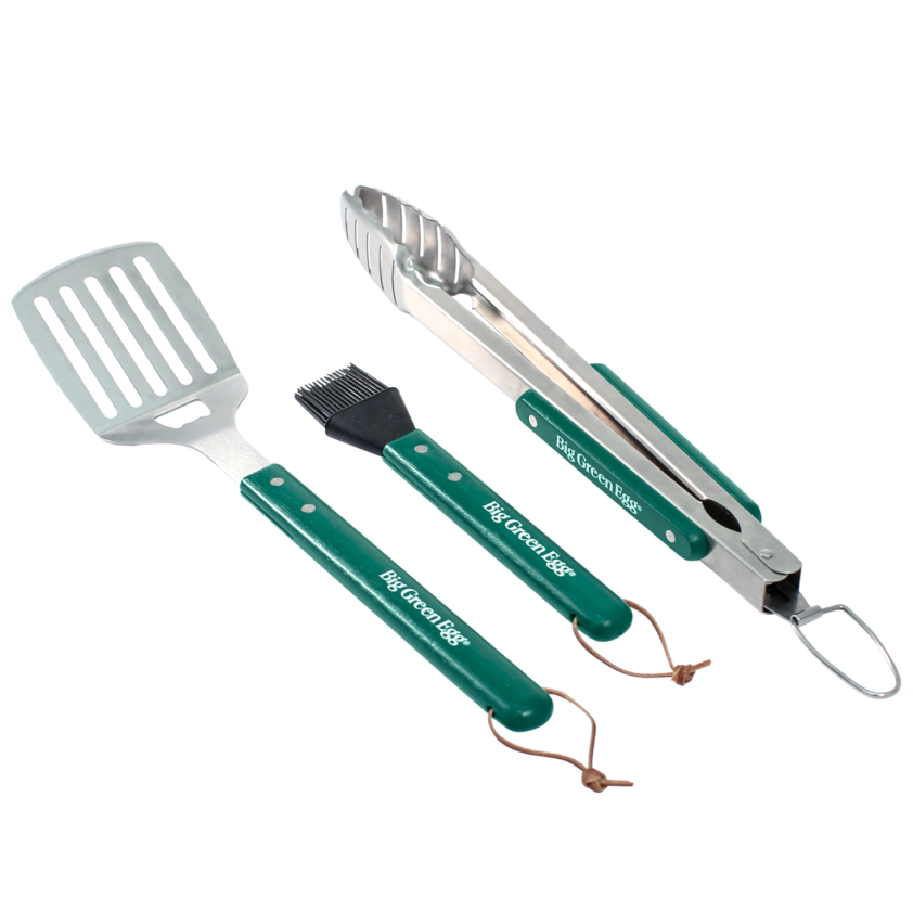 Big Green Egg Wood Handle BBQ Tool Set, 3-Piece (127686)