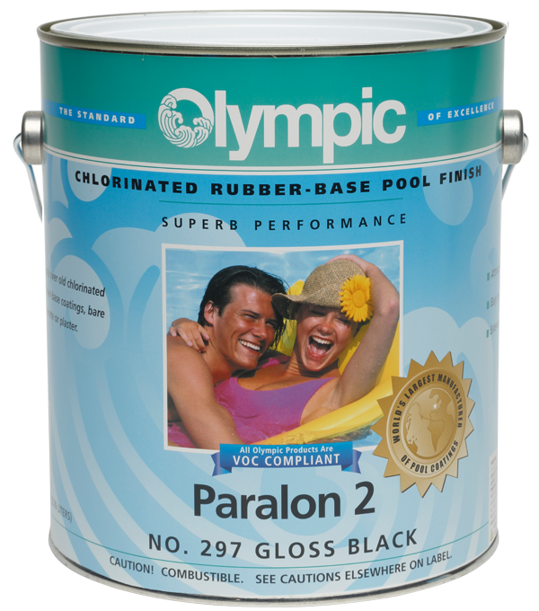 Olympic Paralon 2 Rubber Based Pool Paint, Black - 1 Gallon
