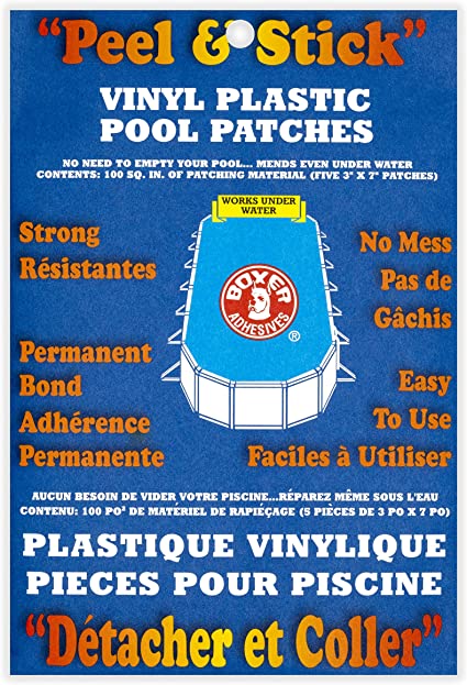 Boxer Peel & Stick Vinyl Pool Patch Kit, 5 Pack (#10)