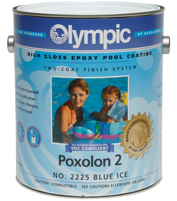 Olympic Poxolon 2 Epoxy Pool Paint, Blue Ice - 1 Gallon – Ideal