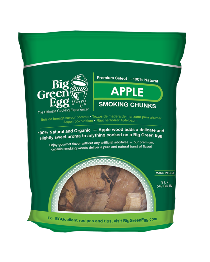 Big Green Egg Premium Kiln Dried Apple Wood Smoking Chunks, 9L (114617)