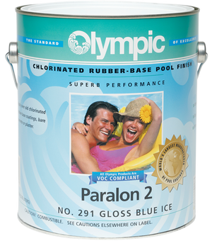 Olympic Paralon 2 Rubber Based Pool Paint, Blue Ice - 1 Gallon