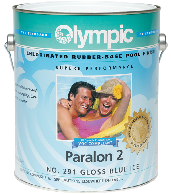 Olympic Paralon 2 Rubber Based Pool Paint, Blue Ice - 1 Gallon