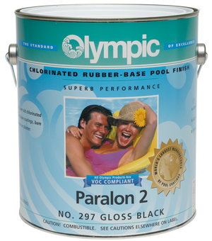 Olympic Paralon 2 Rubber Based Pool Paint, Black - 1 Gallon