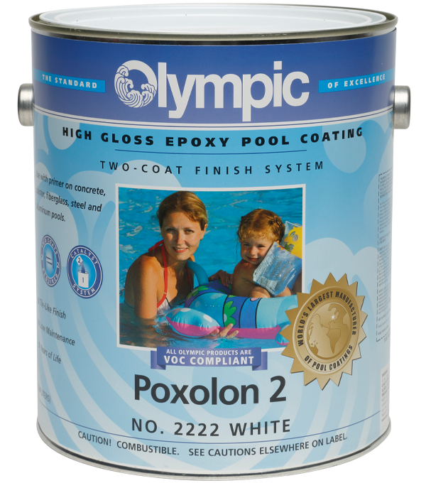 Olympic Poxolon 2 Epoxy Pool Paint, White - 1 Gallon (2222)