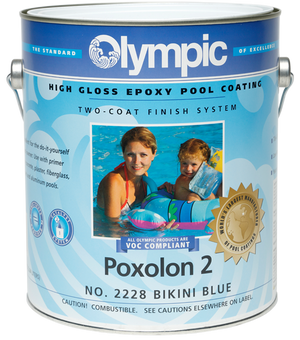 Olympic Poxolon 2 Epoxy Pool Paint, Bikini Blue - 1 Gallon