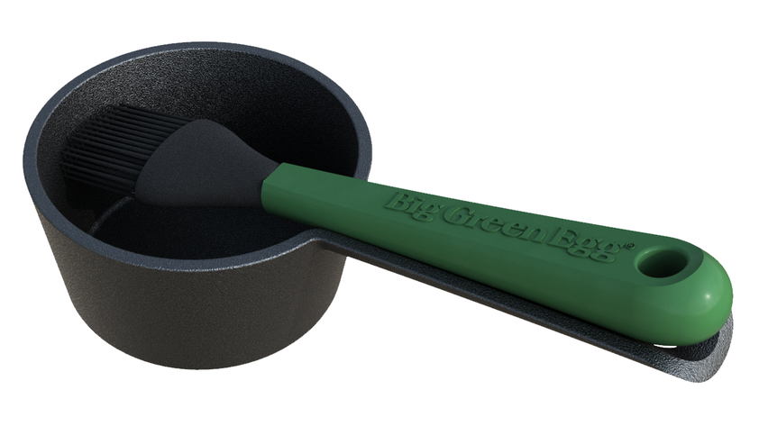 Big Green Egg Cast Iron Sauce Pot w/Basting Brush (117663)